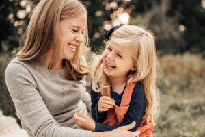 Mom and daughter sharing a laugh during Albany Family Photos
