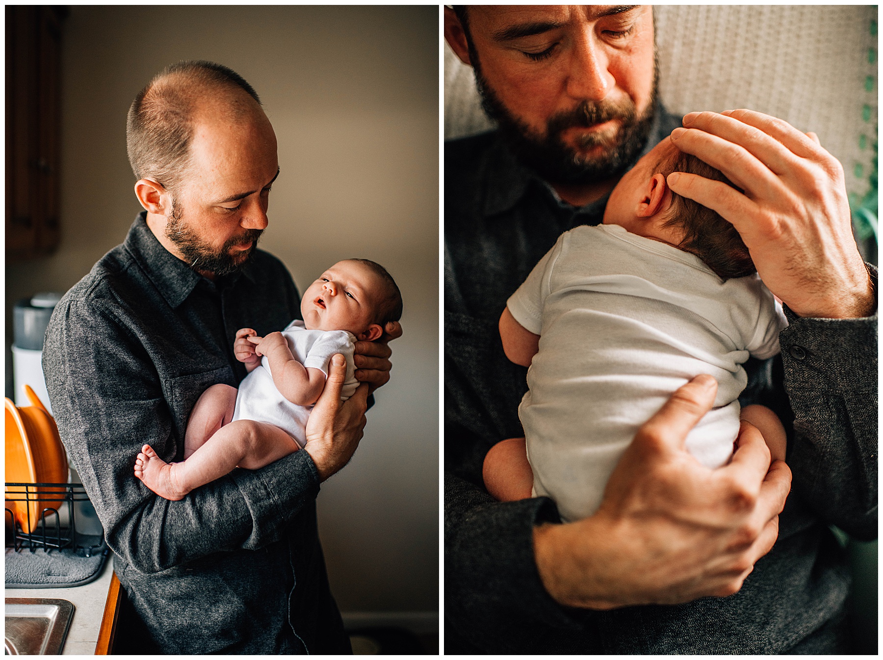 Sweet moments between Dad and Newborn