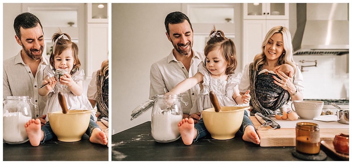 Family baking together 