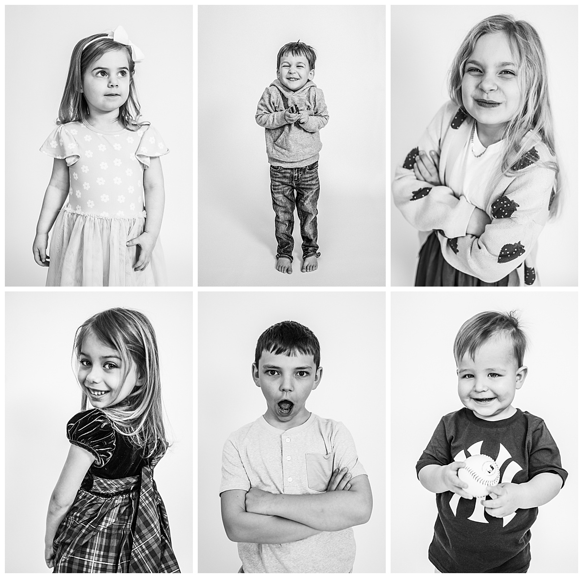 black and white personality portraits