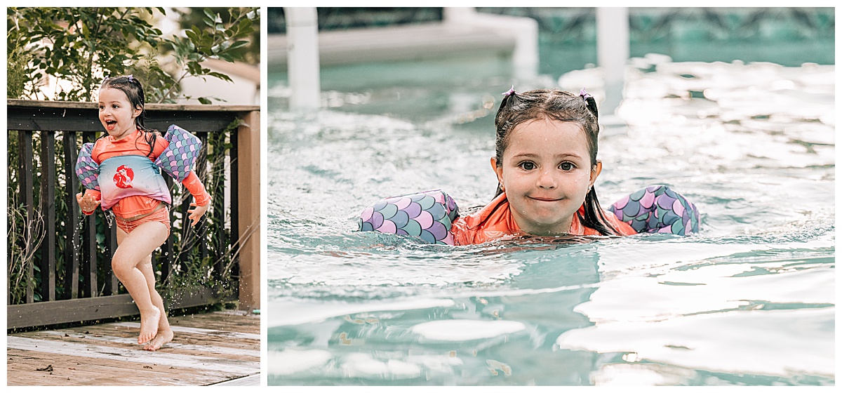 Little girl at the pool
